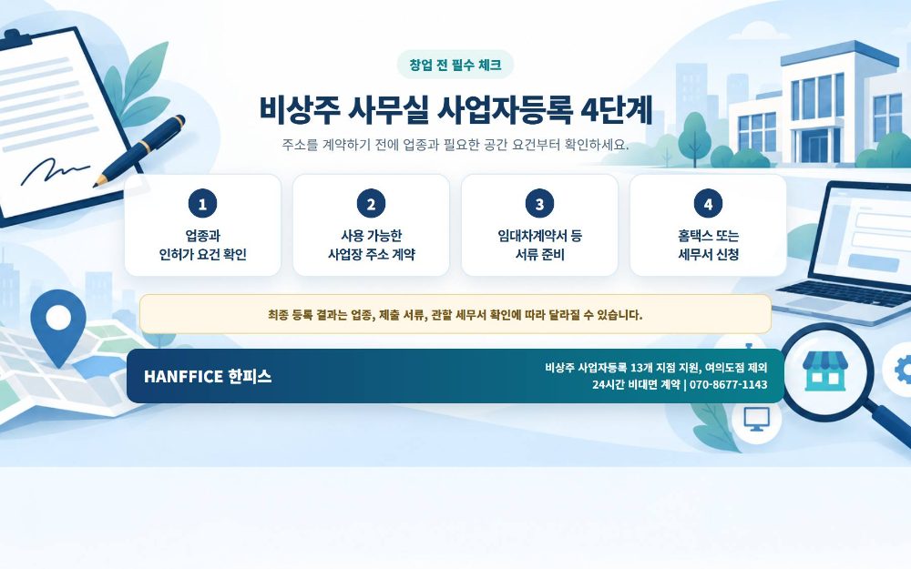 [창업정보] 비상주 사무실 사업자등록, 가능 여부와 준비서류